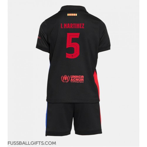 Barcelona Inigo Martinez #5 Fußballbekleidung Auswärtstrikot Kinder 2024-25 Kurzarm (+ kurze hosen)